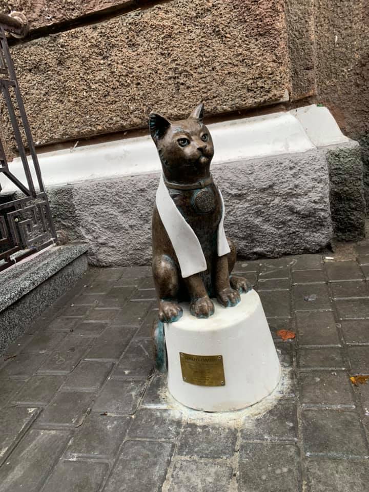 На Екатерининской появилась еще одна скульптура кота. Фото: Светлана Фабрикант