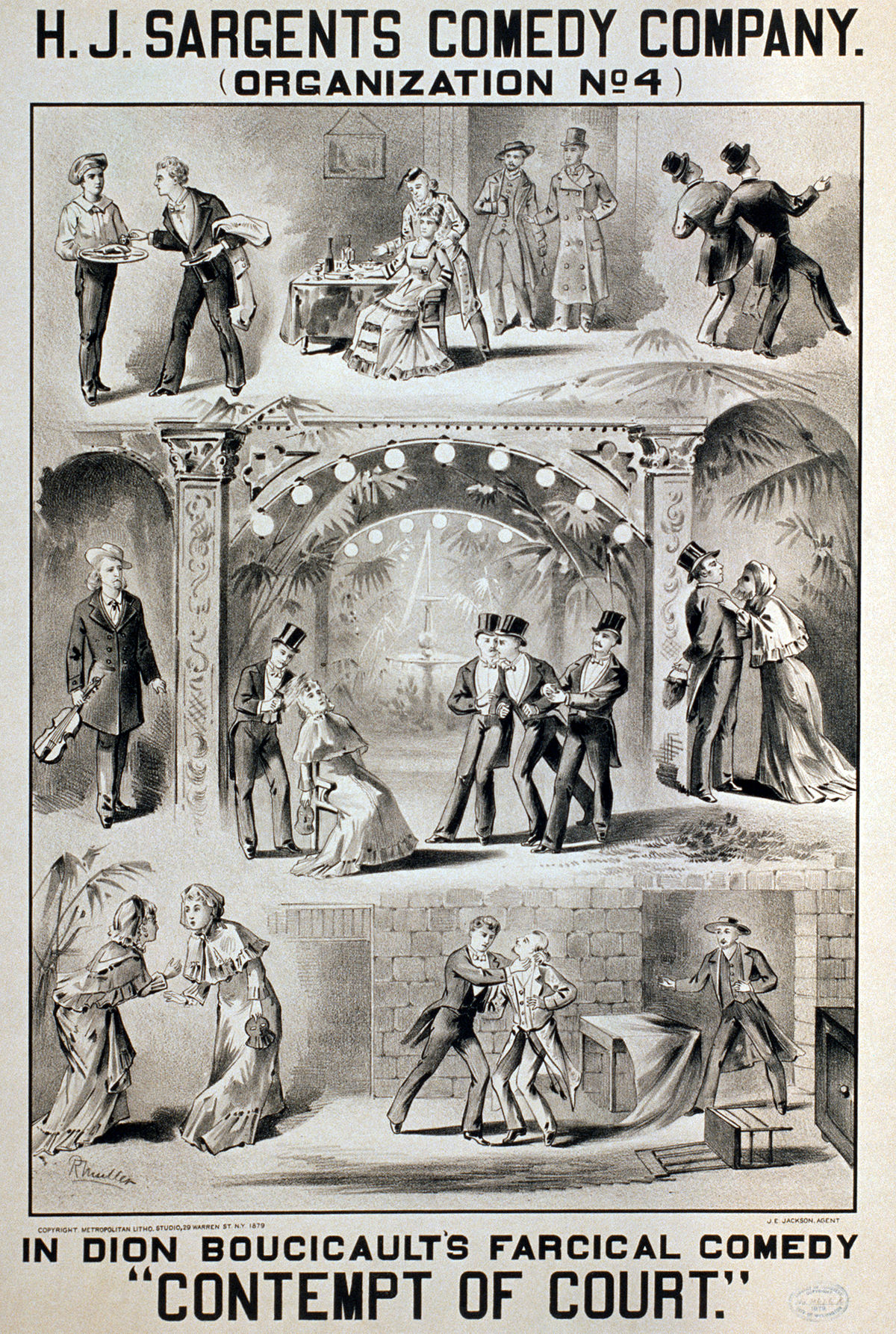 Пример афиши фарсового спектакля, 1879 год. Фото с википедии