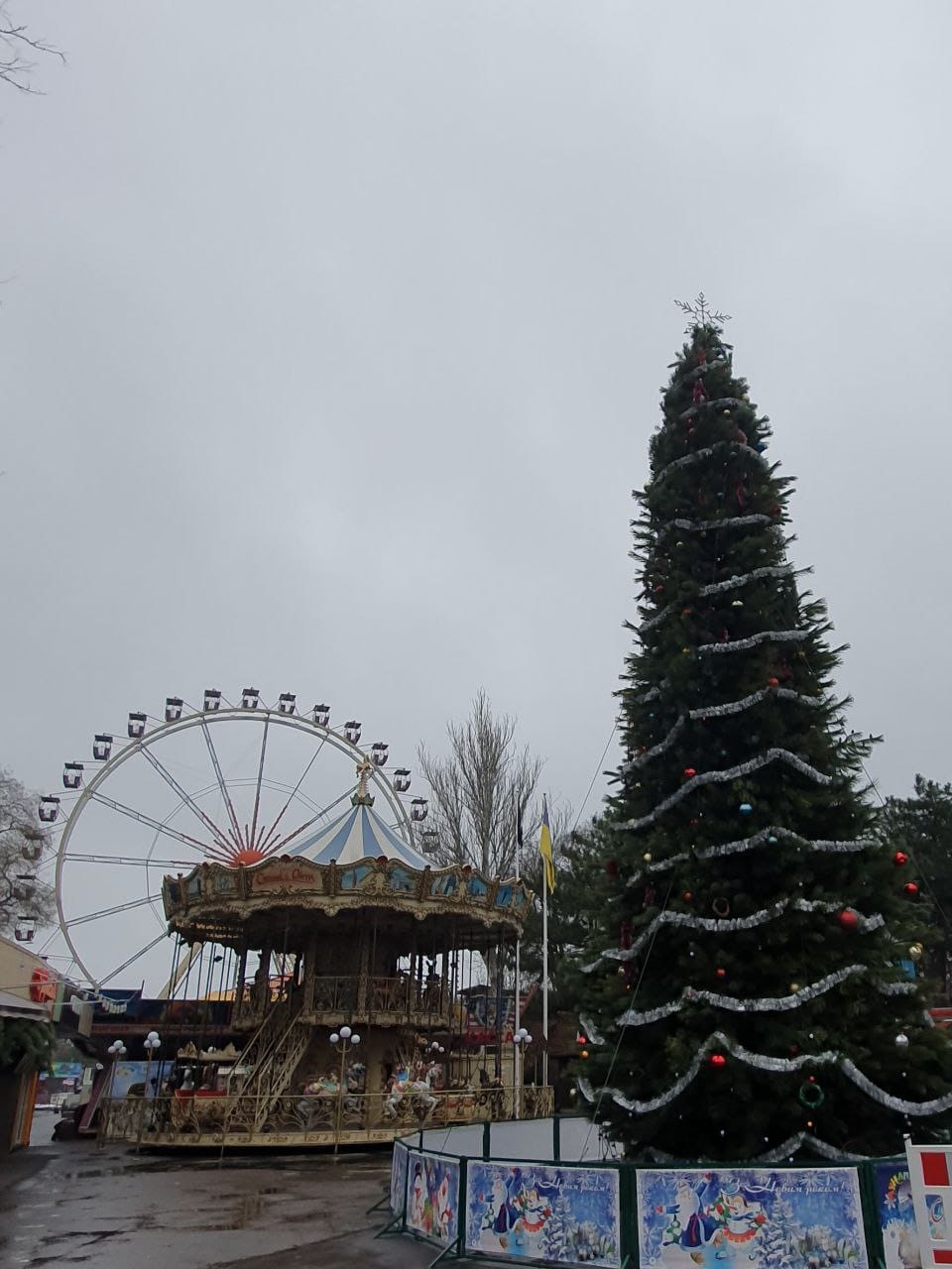 Новогодняя елка в парке Шевченко в 2021 году.