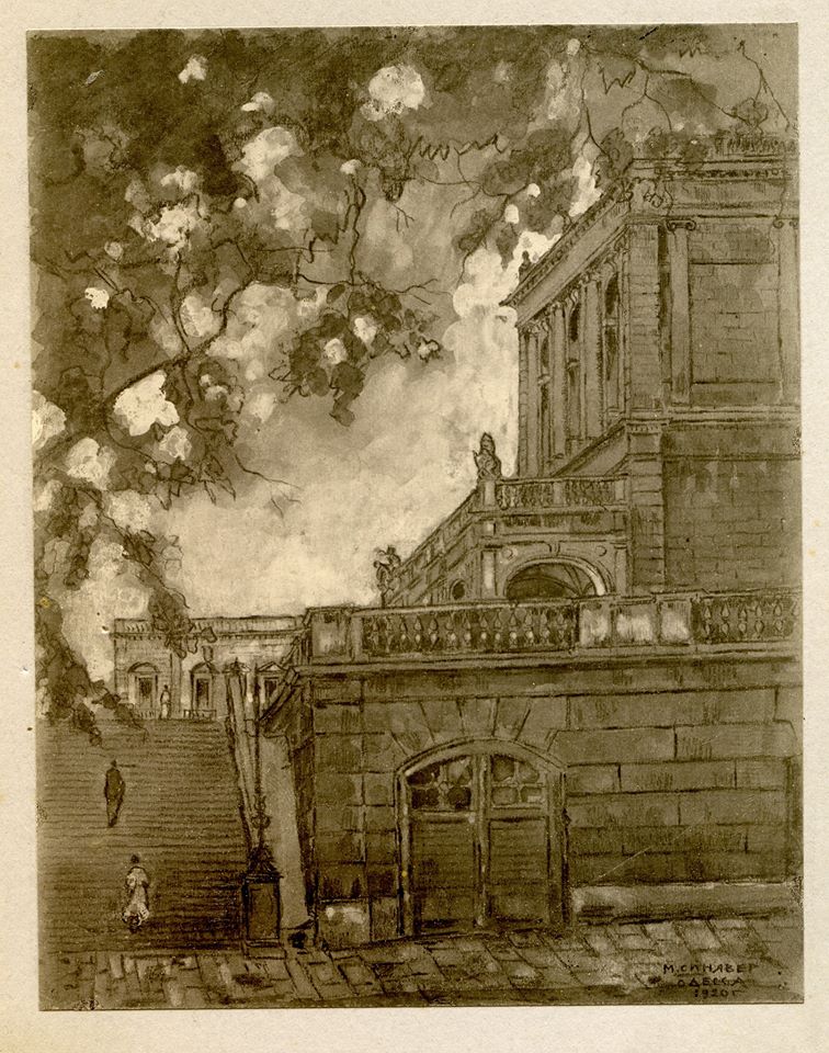 Вид з Театрального провулку. Архітектори Фельнер та Гельмер, 1887-1888 роки