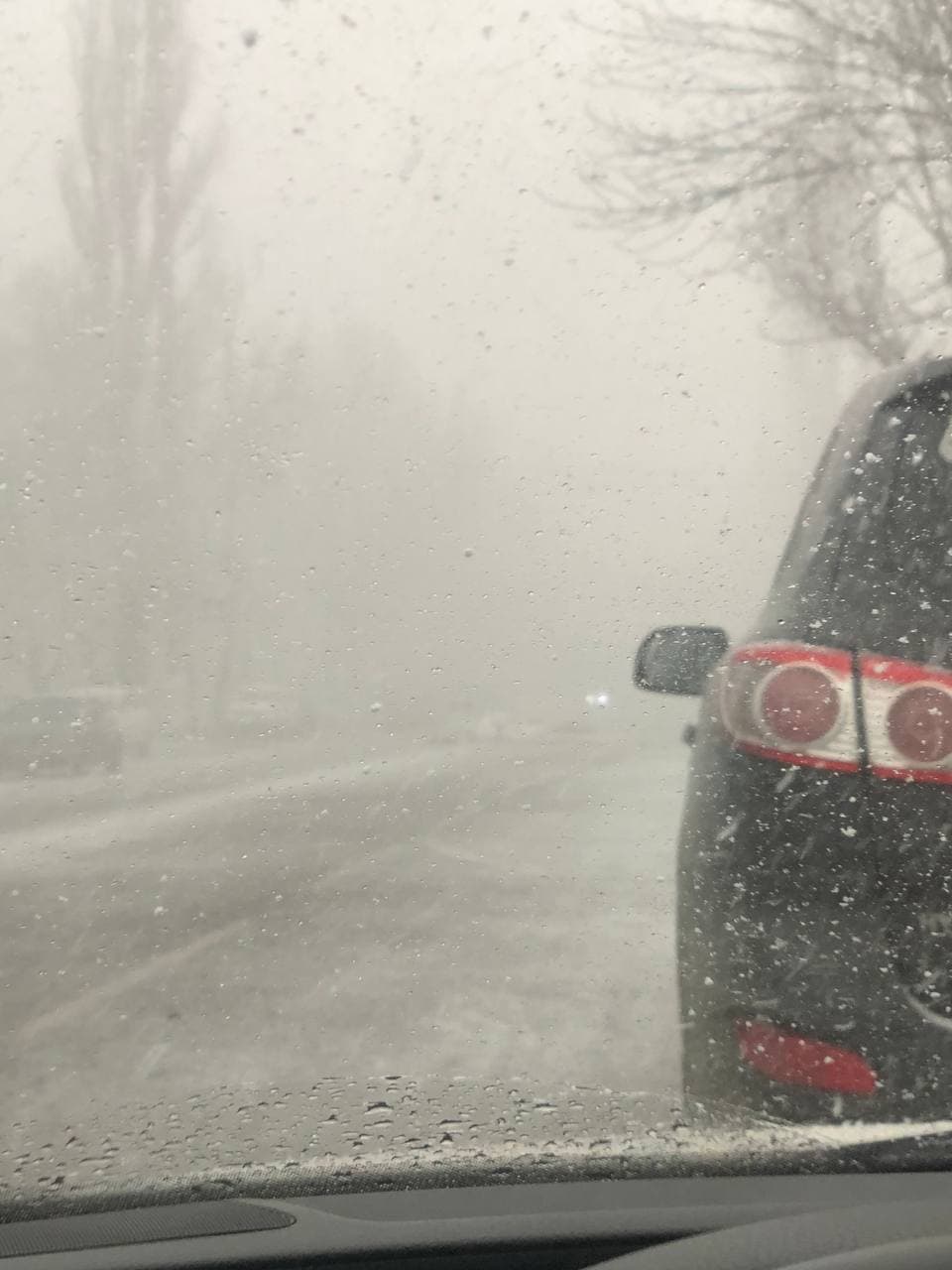 В Одессе начался первый снегопад в году.
