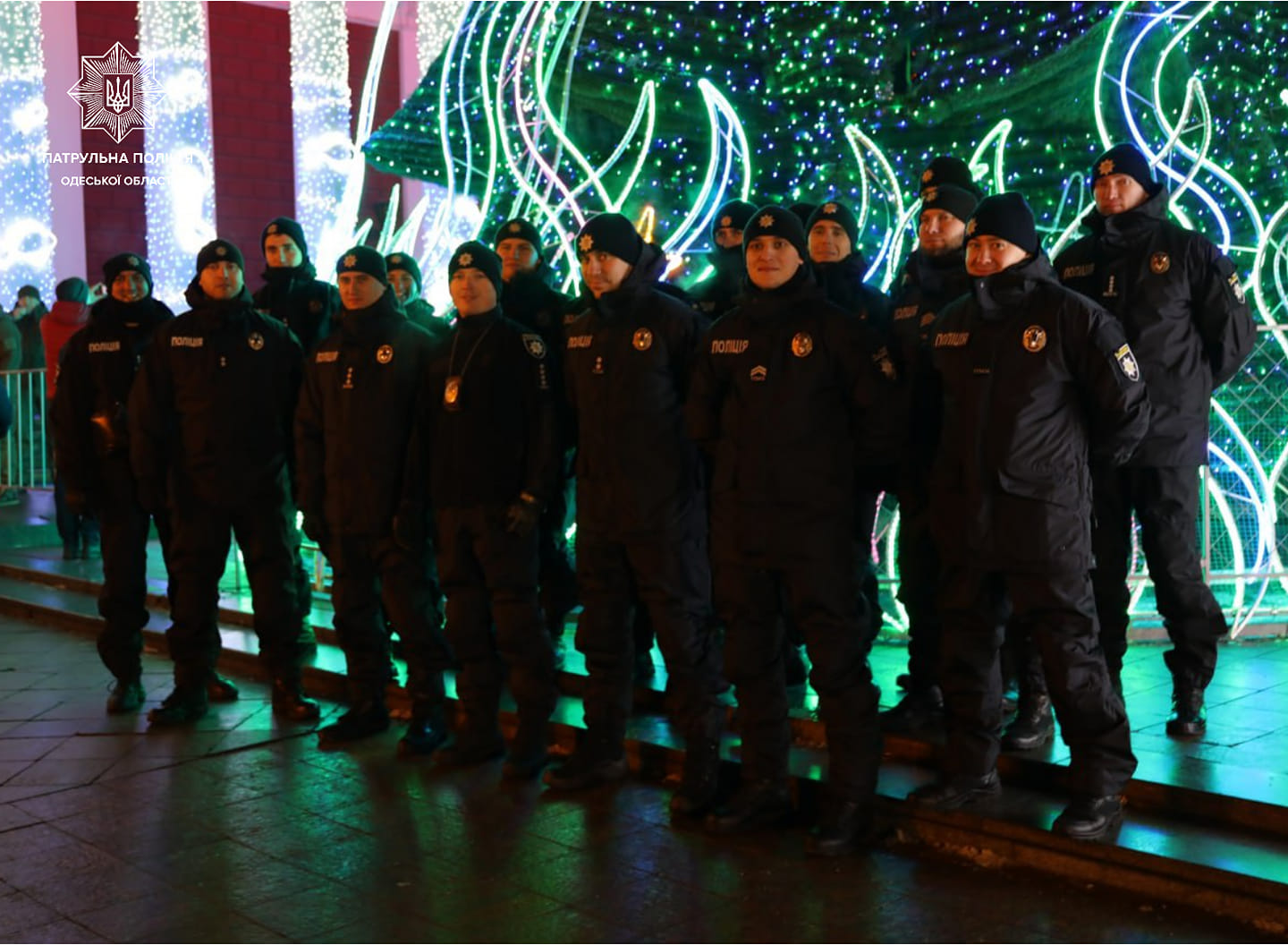 Патрульная полиция на Новый год в Одессе.