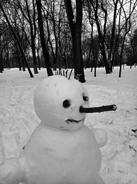 Cнеговик-панк в Одессе.