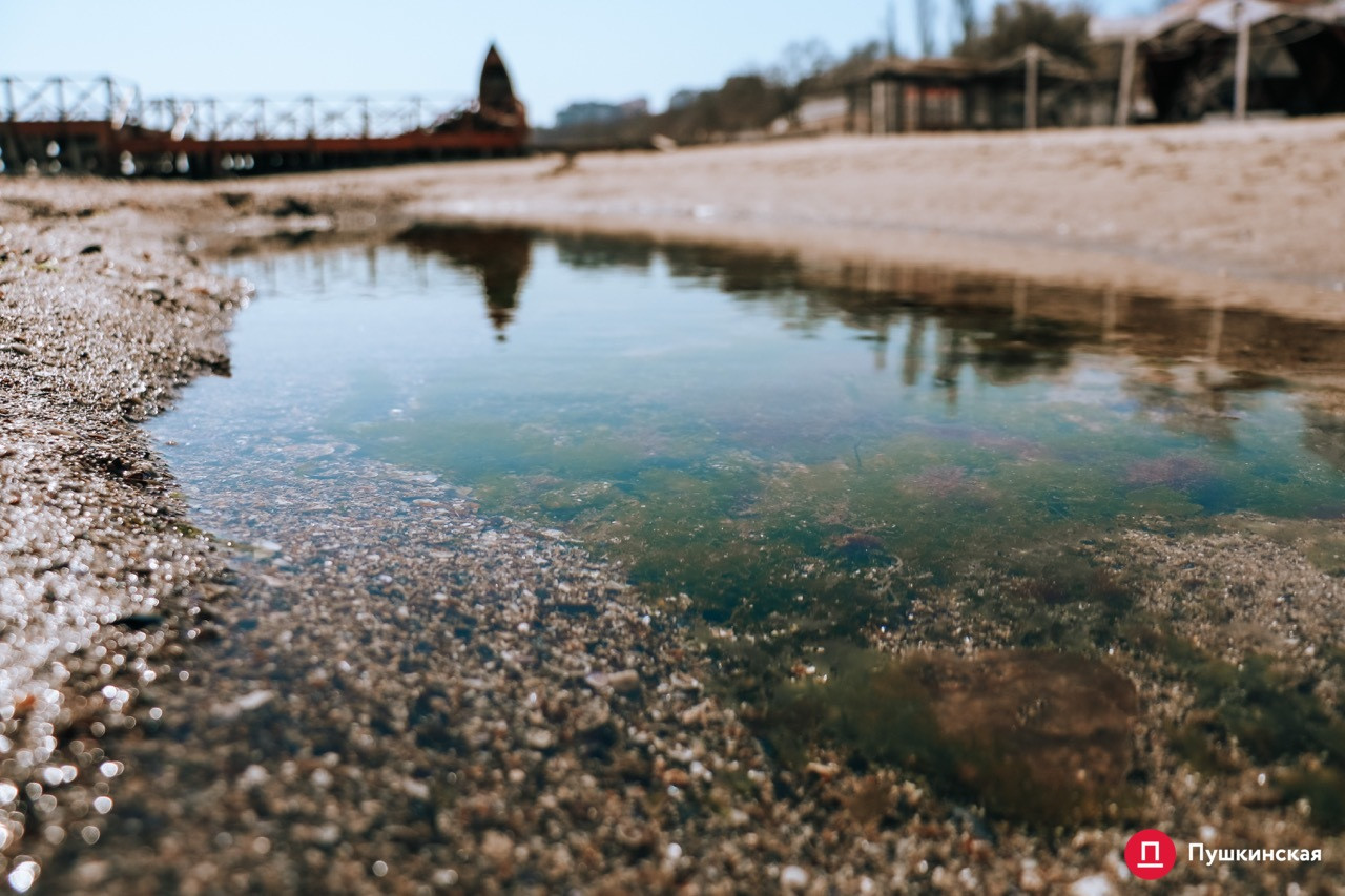 В Одессе "отступило" море. Фото: Пушкинская