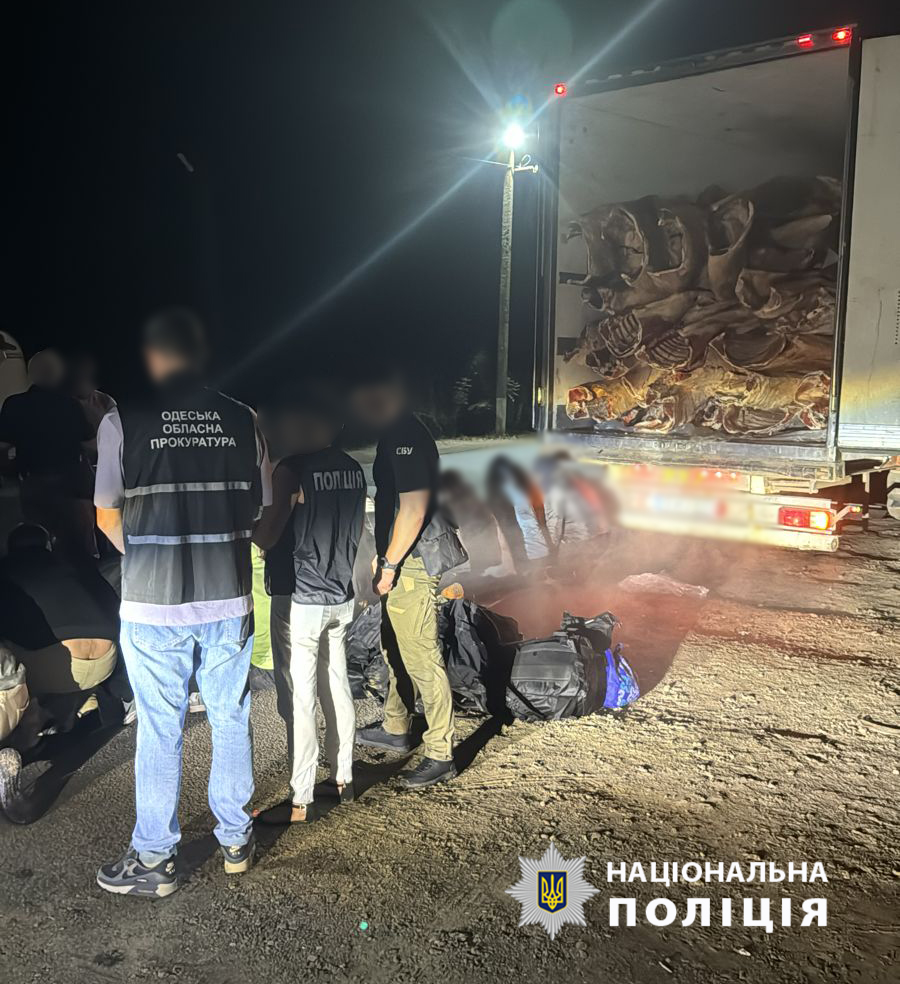 В Одесской области 16 "уклонистов" перевозили в рефрижераторе с мясом.