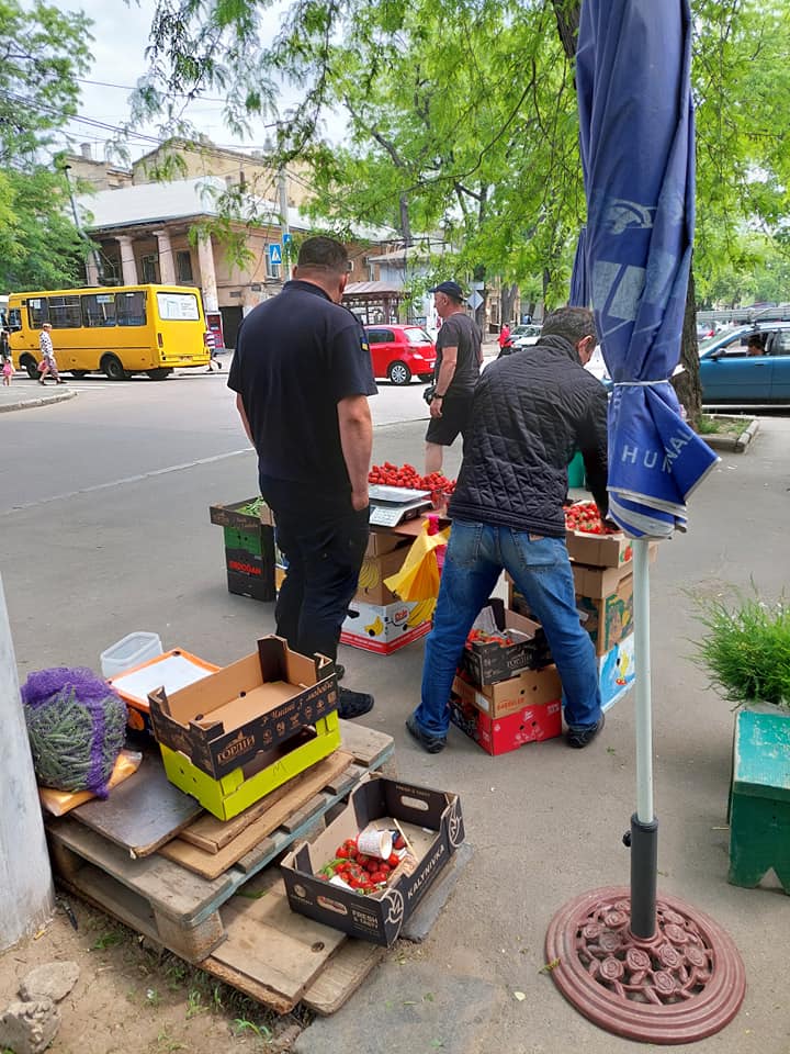 В Одессе спасатель мчался за клубникой. Фото: Леонид Иванишко