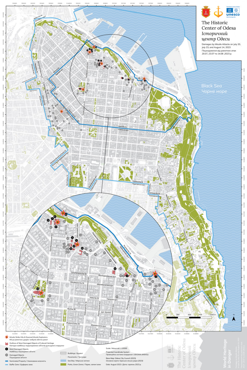 В Одесі створили мапу об'єктів культурної спадщини, пошкоджених РФ.