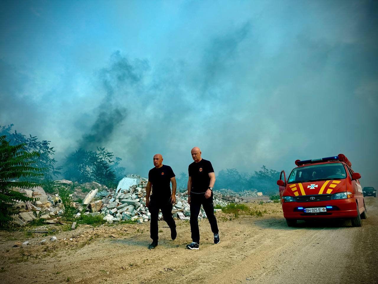 Пожар в Хаджибейском районе Одессы.
