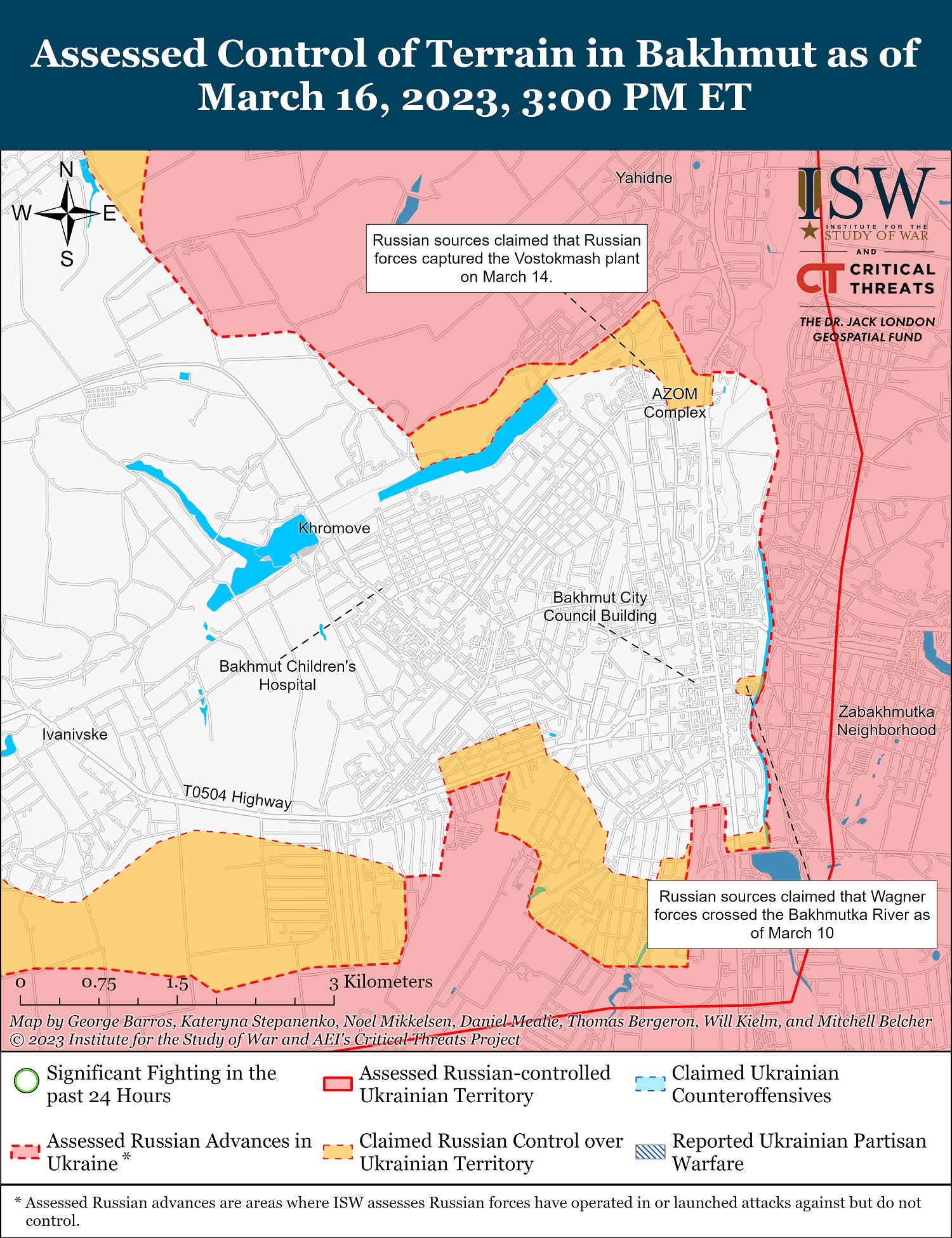 Карта боевых действий в Украине 17 марта.