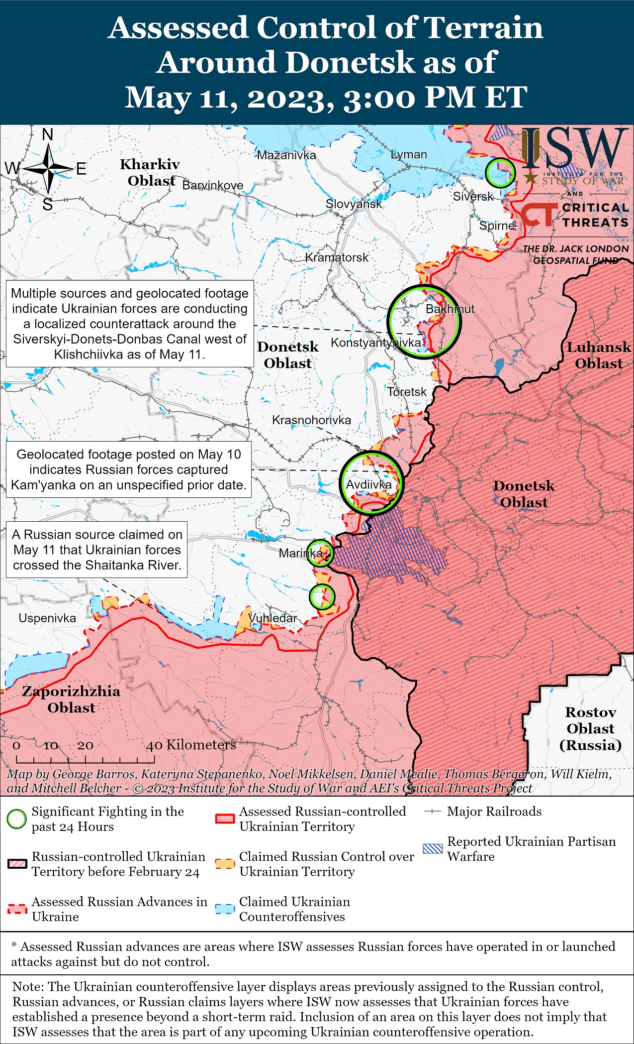 Карта боевых действий в Украине 12 мая.