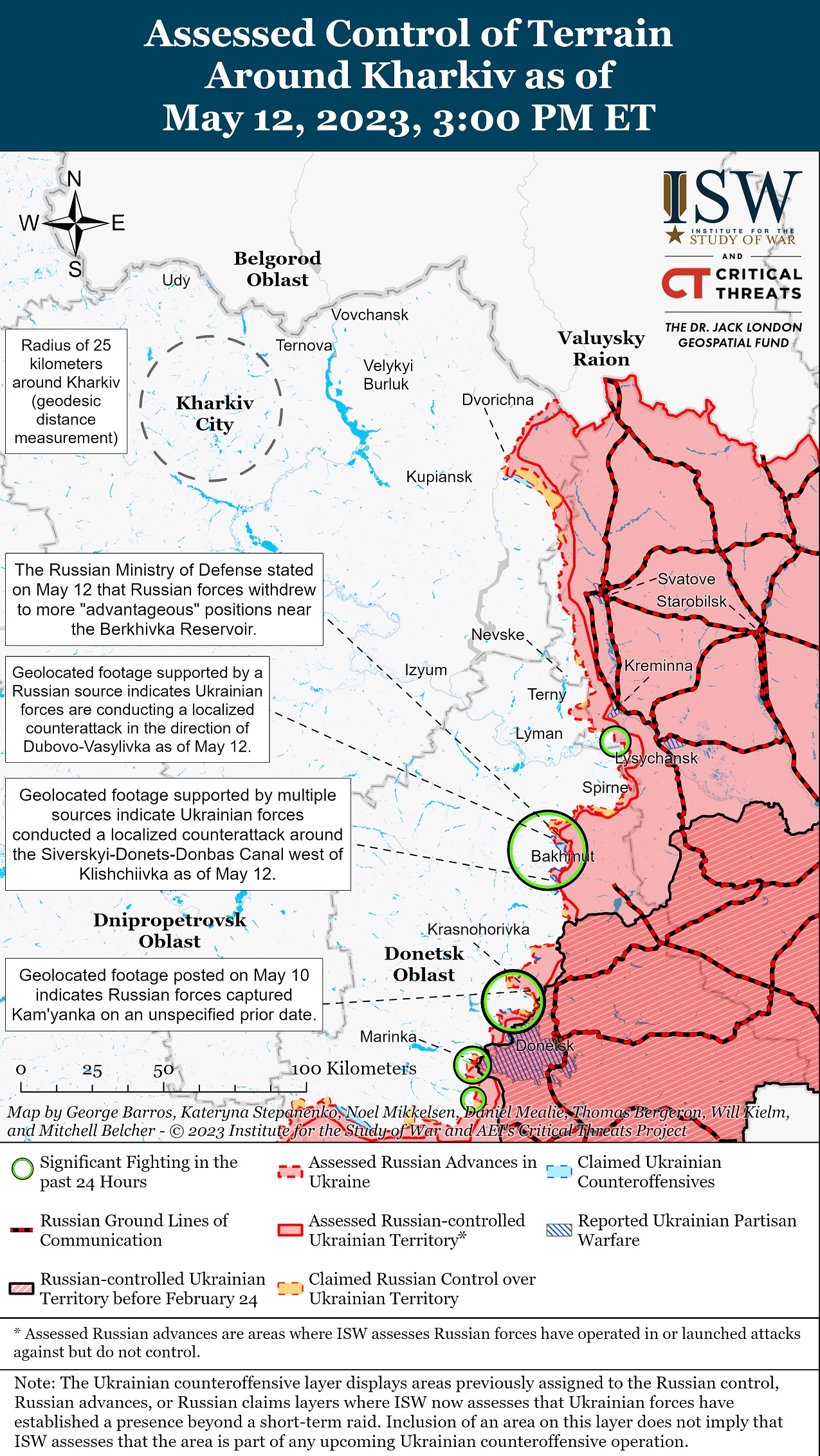 Карта боевых действий в Украине 13 мая.