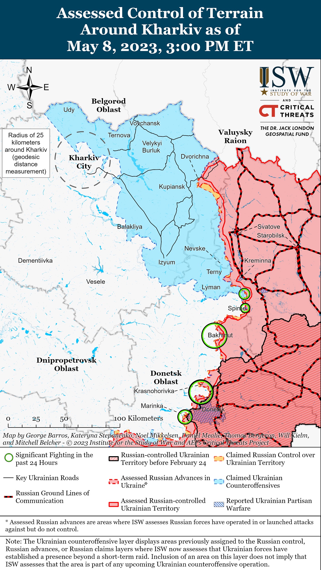 Карта боевых действий в Украине 9 мая.