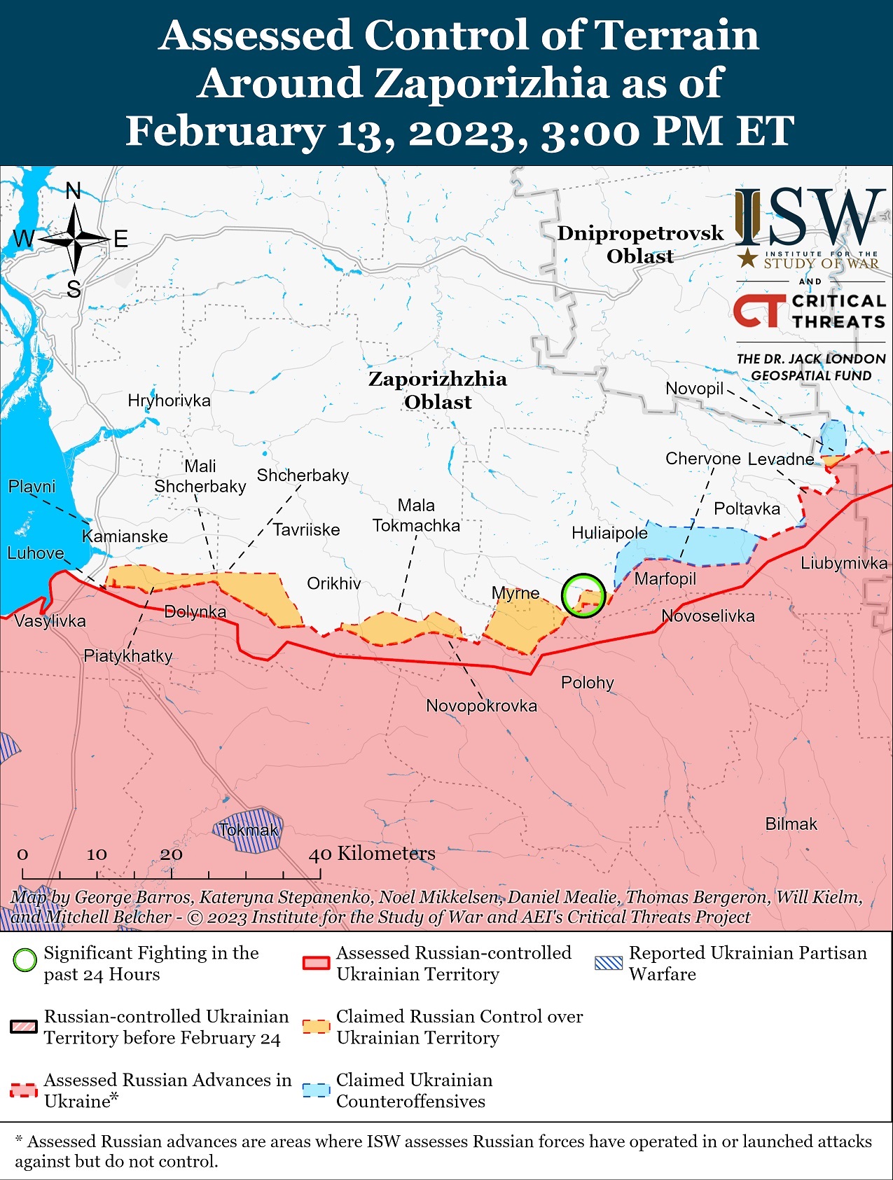 Карта боевых действий на Украине 14 февраля.