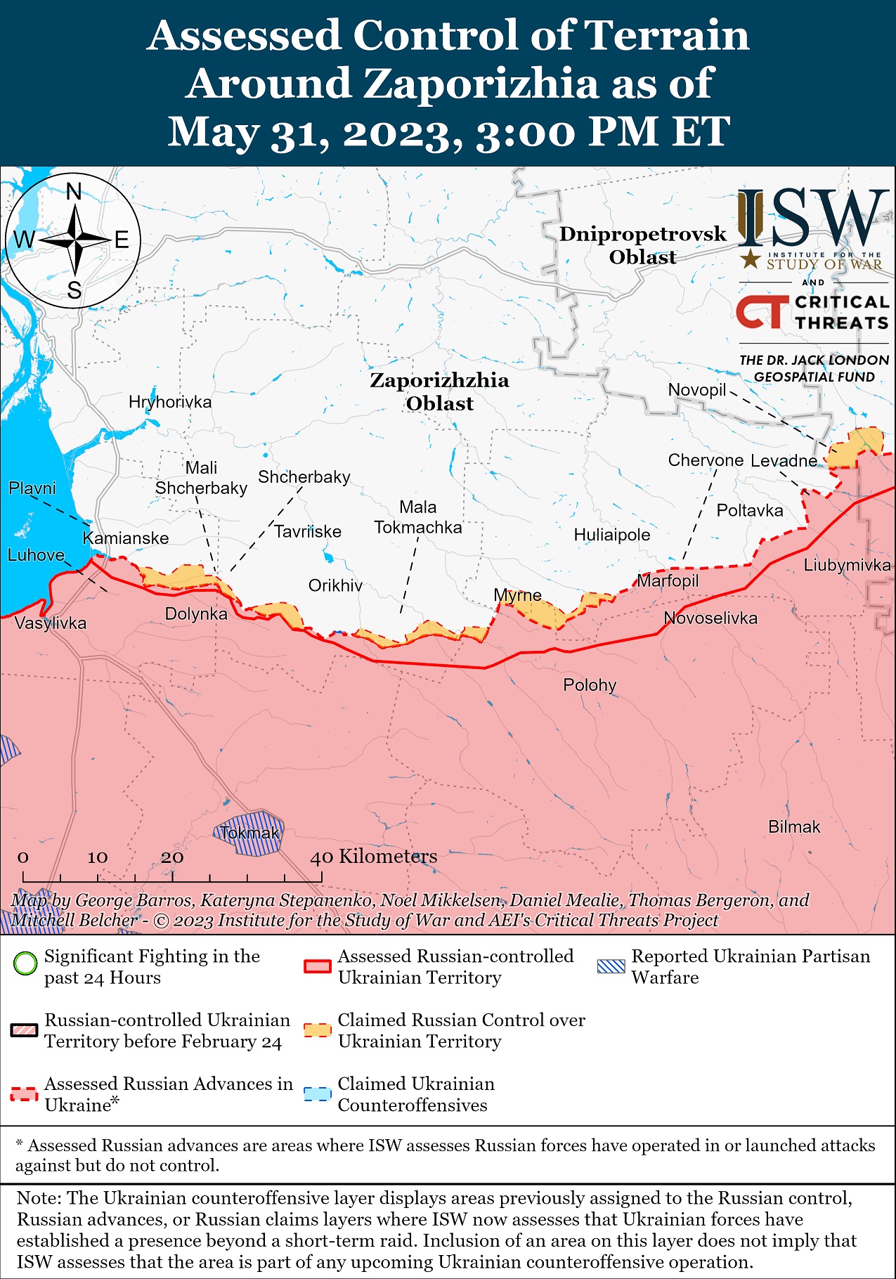 Карта боевых действий в Украине 1 июня.