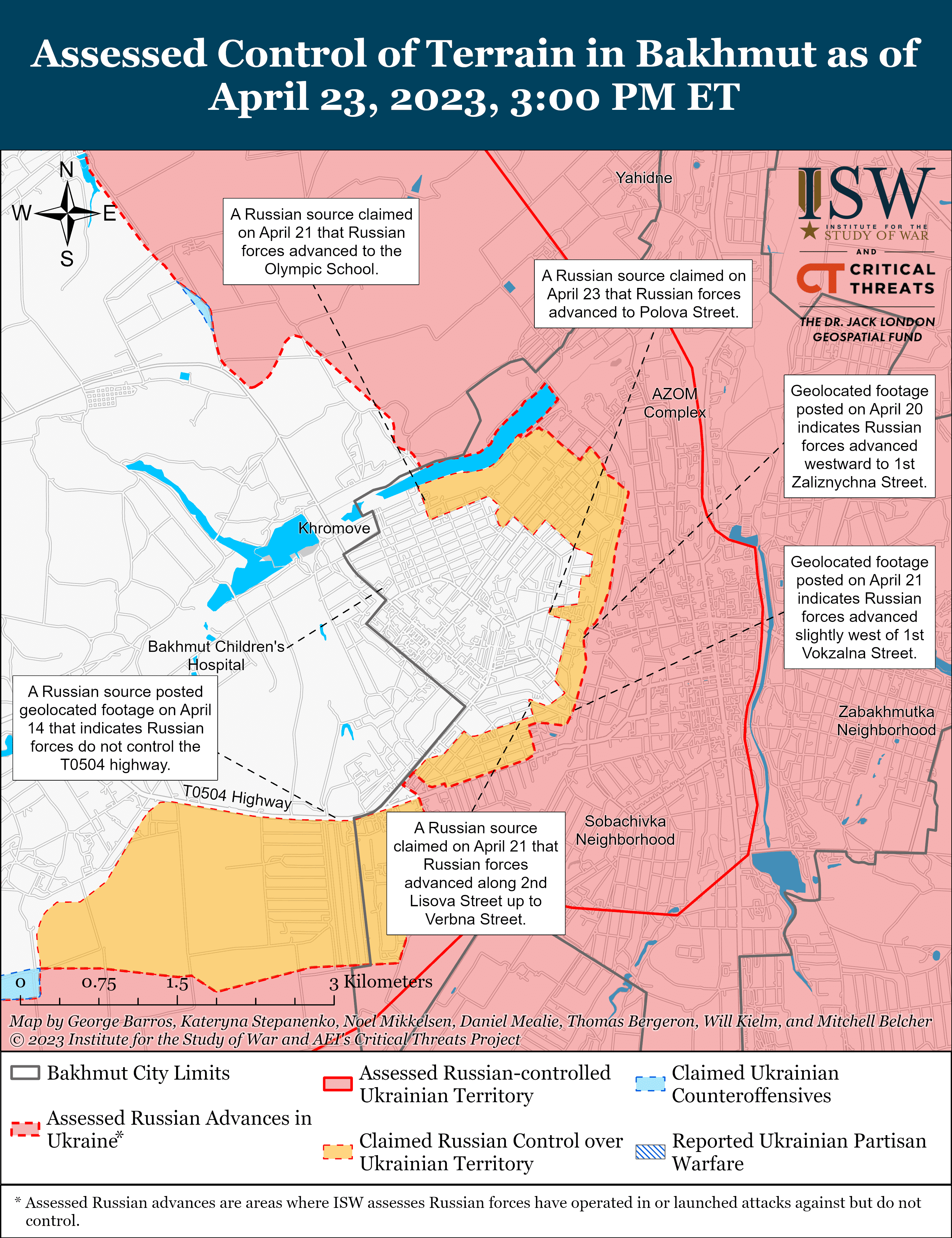 Карта боевых действий в Украине 24 апреля.