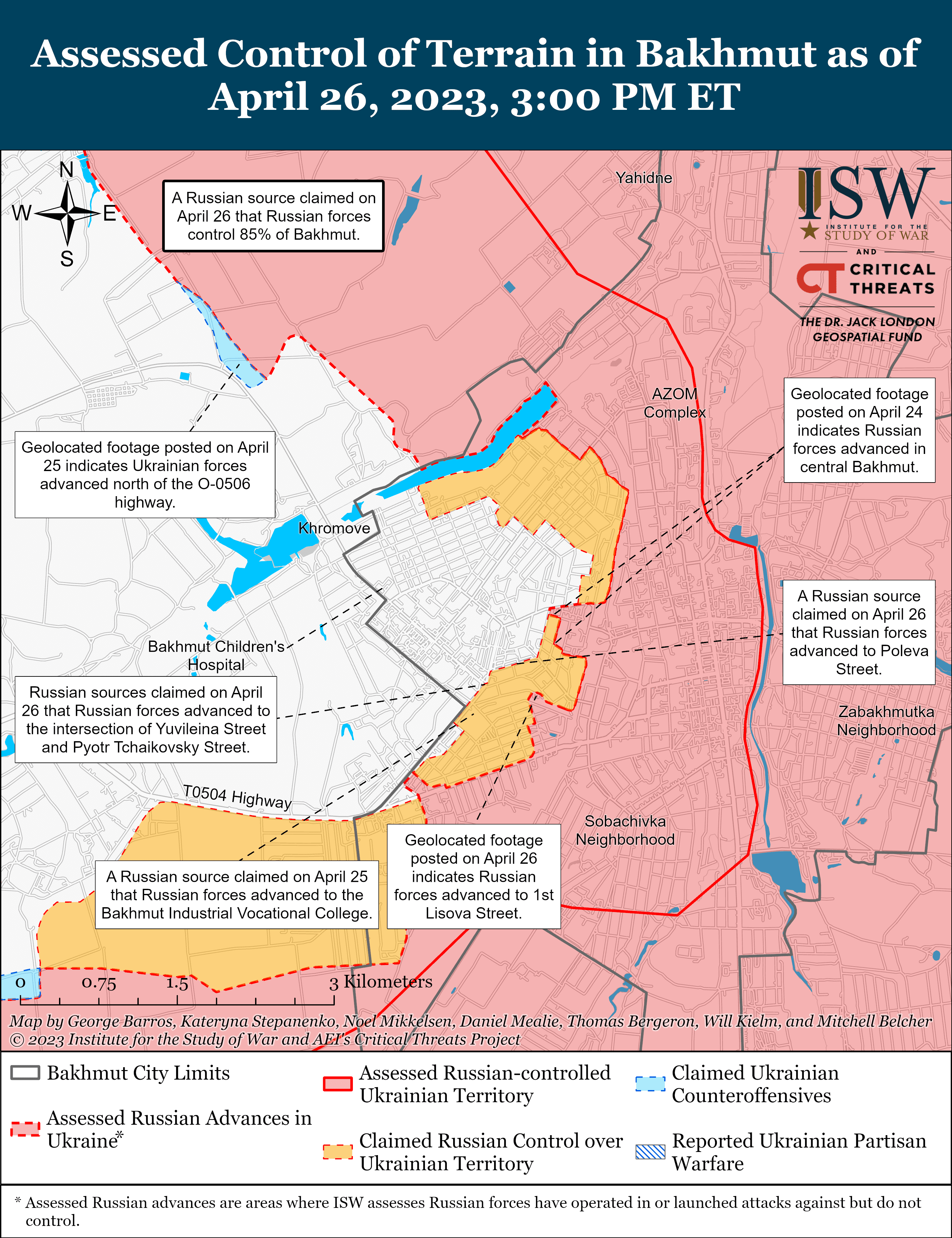 Карта боевых действий в Украине 27 апреля.