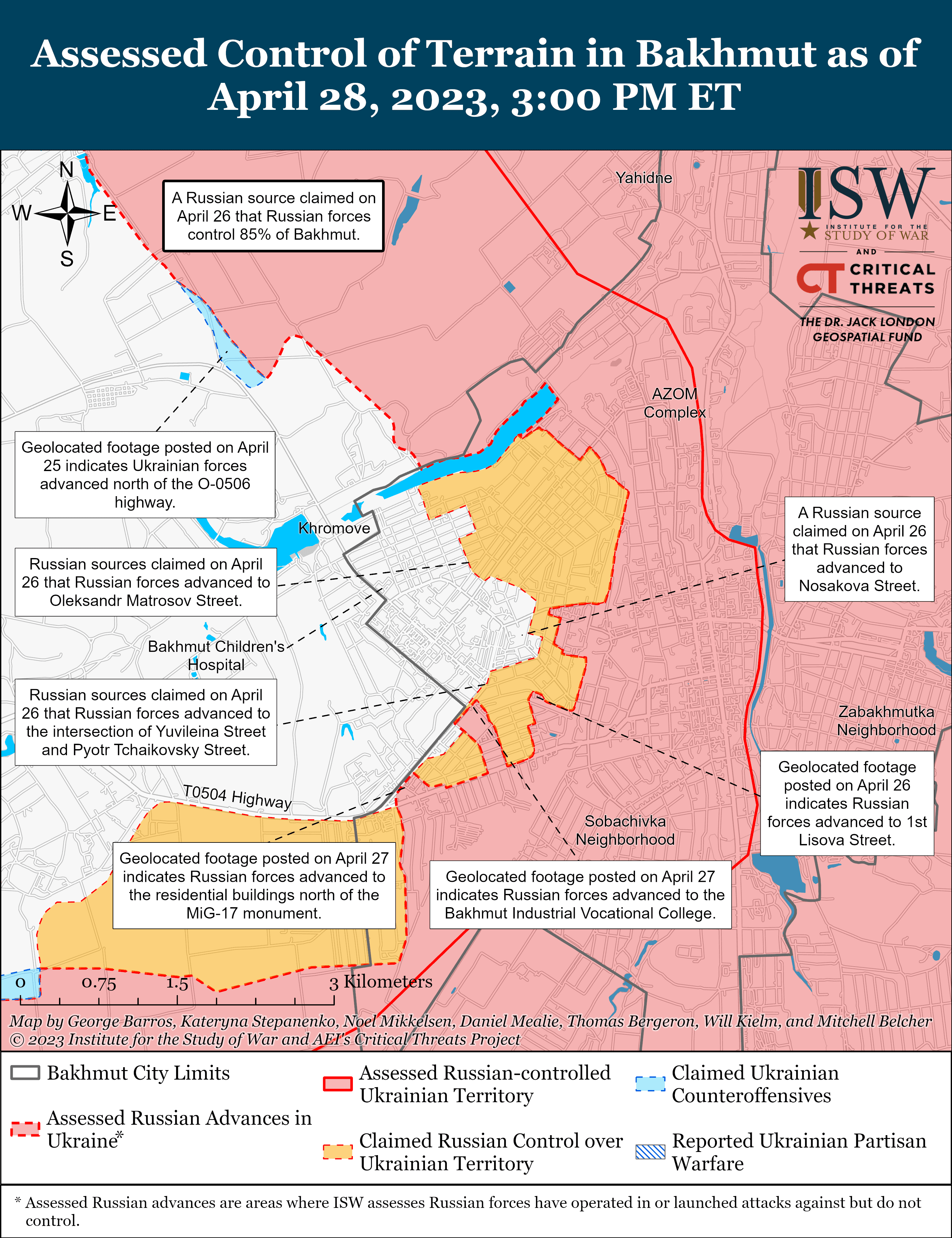 Карта боевых действий в Украине 29 апреля.