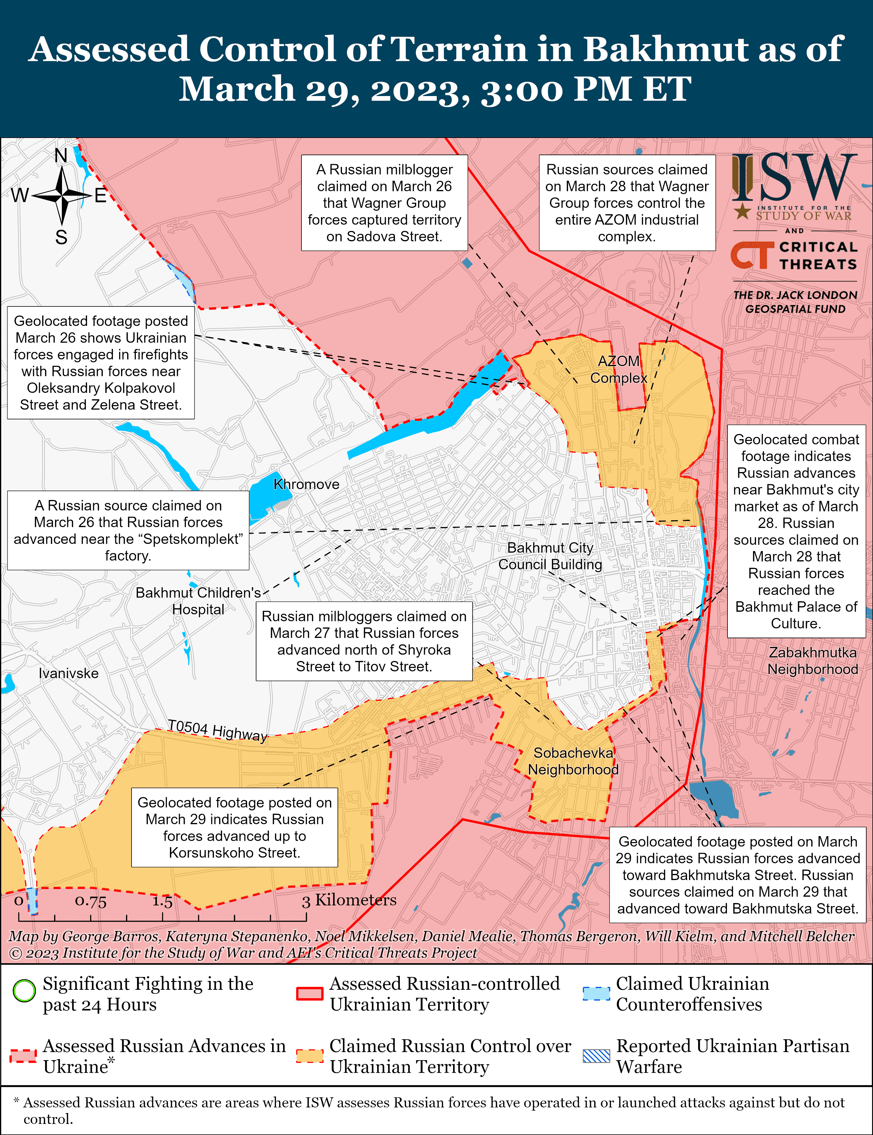 Карта боевых действий в Украине 30 марта.