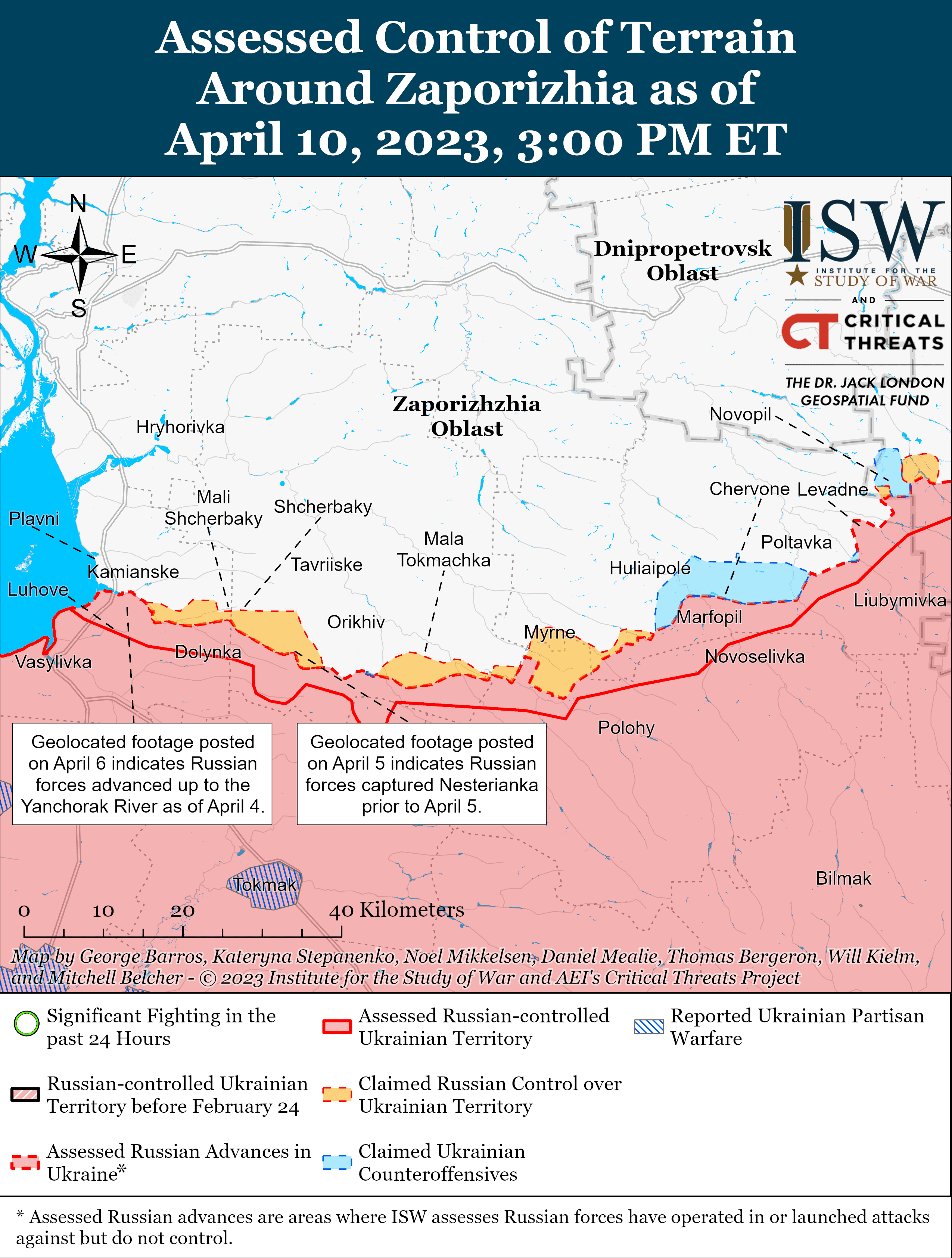 Карта боевых действий в Украине 9 апреля.