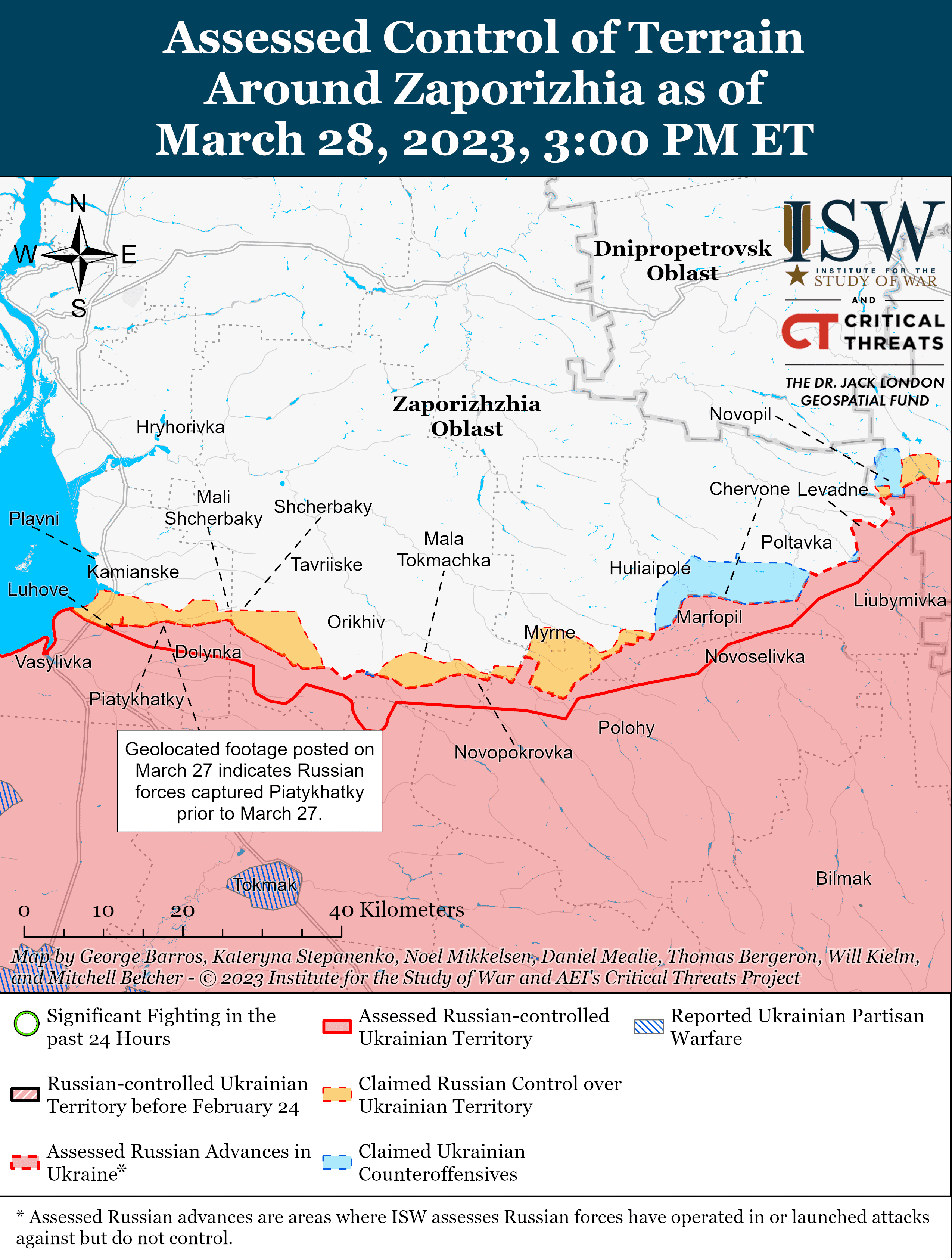 Карта боевых действий в Украине 29 марта.