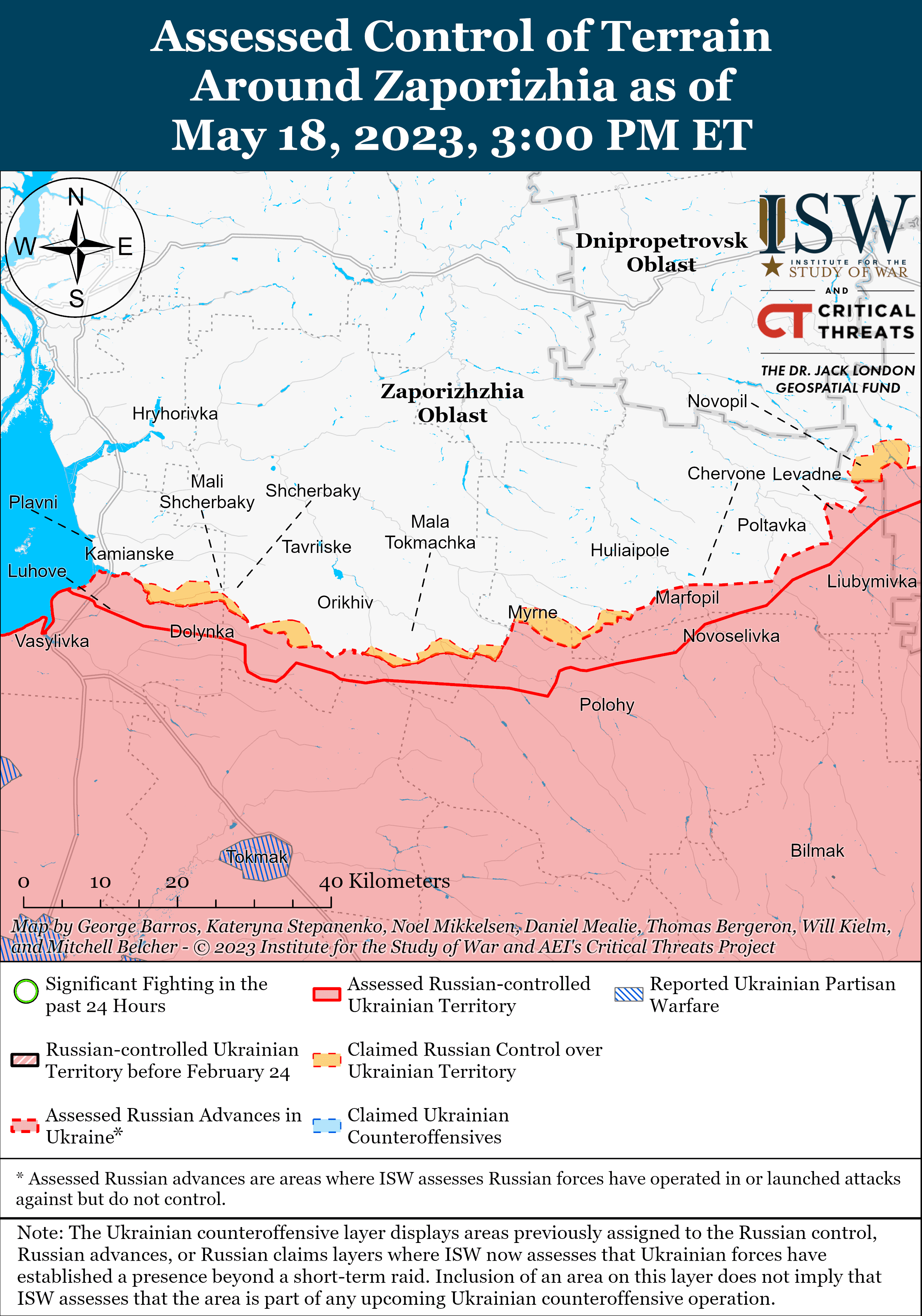 Карта боевых действий в Украине 19 мая.