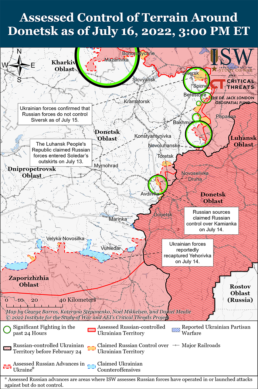 Карта боевых действий на Украине 17 июля