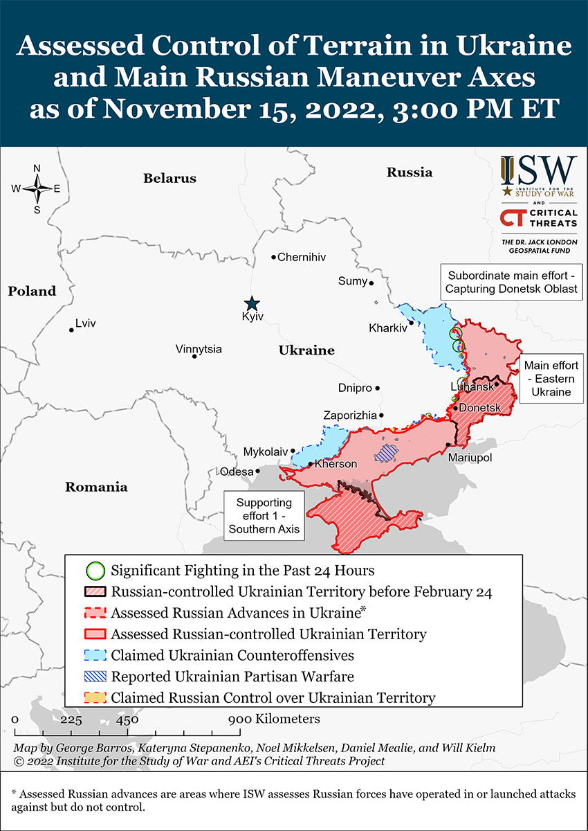 Карта боевых действий на Украине 16 ноября