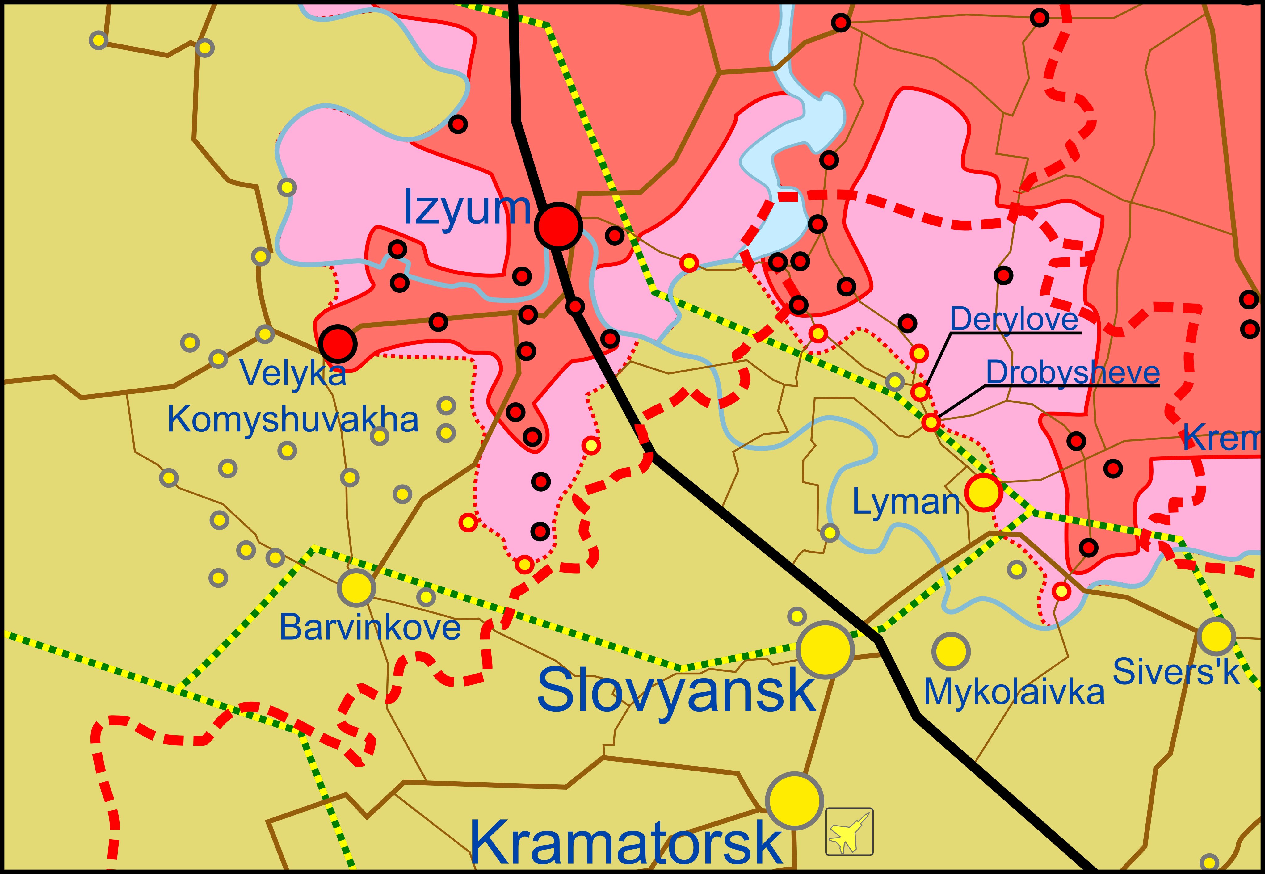 Карта боевых действий в Украине 10 мая