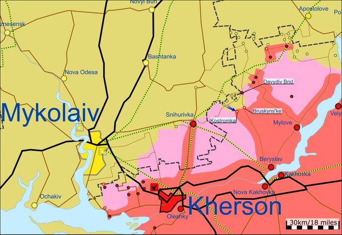 Карта боевых действий в Украине 6 июня.
