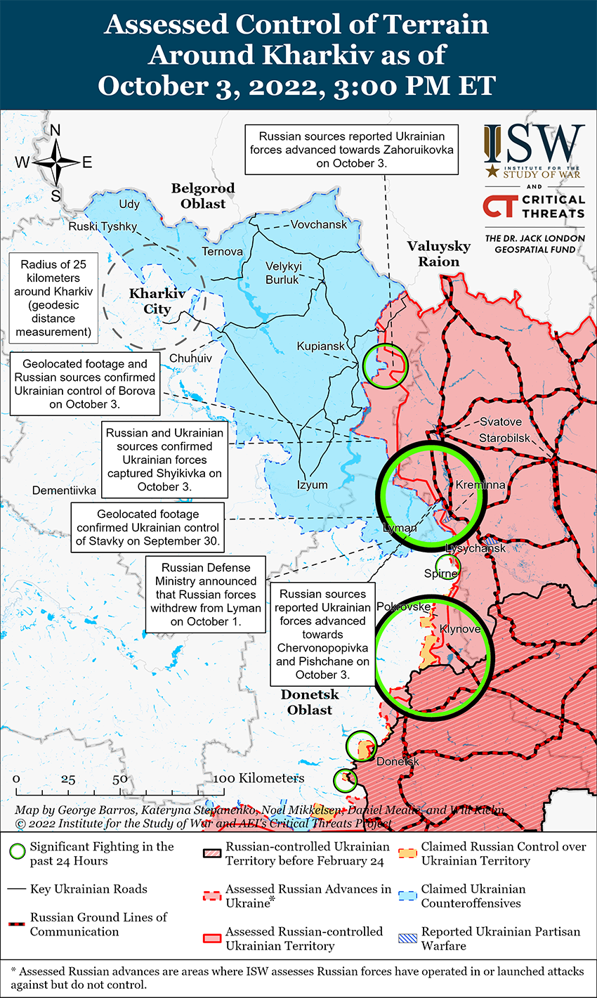 Карта боевых действий на Украине 4 октября