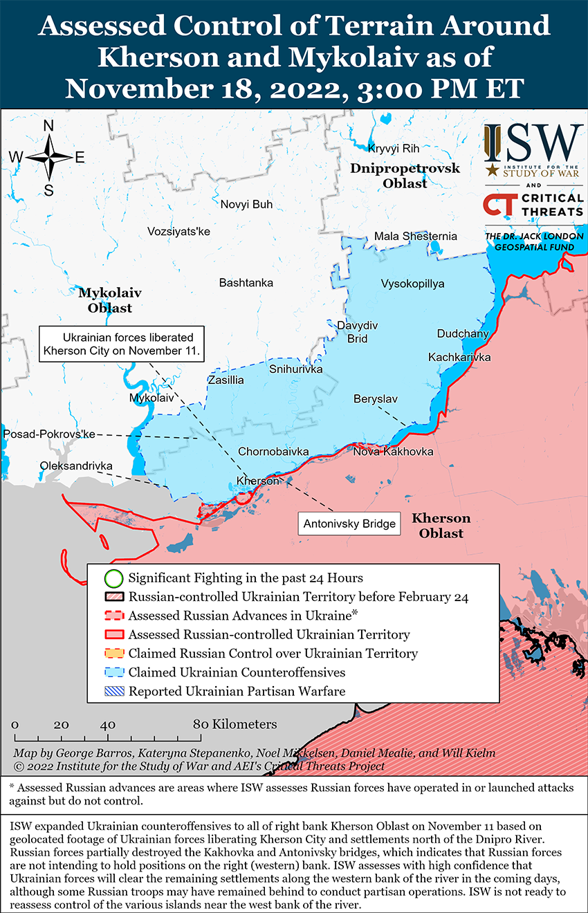 Карта боевых действий на Украине 19 ноября