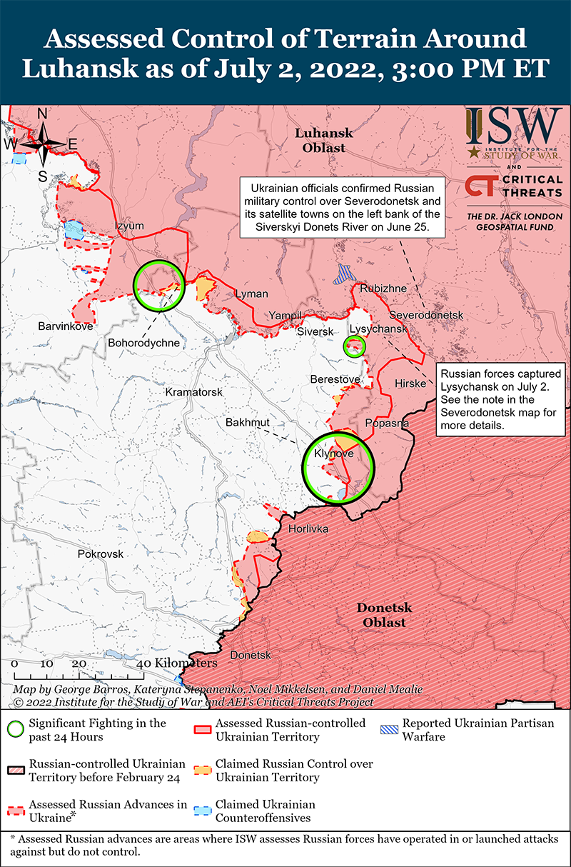 Карта боевых действий на Украине 3 июля