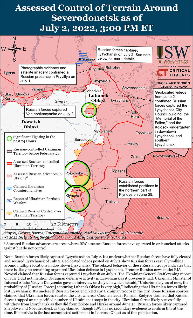 Карта боевых действий на Украине 3 июля