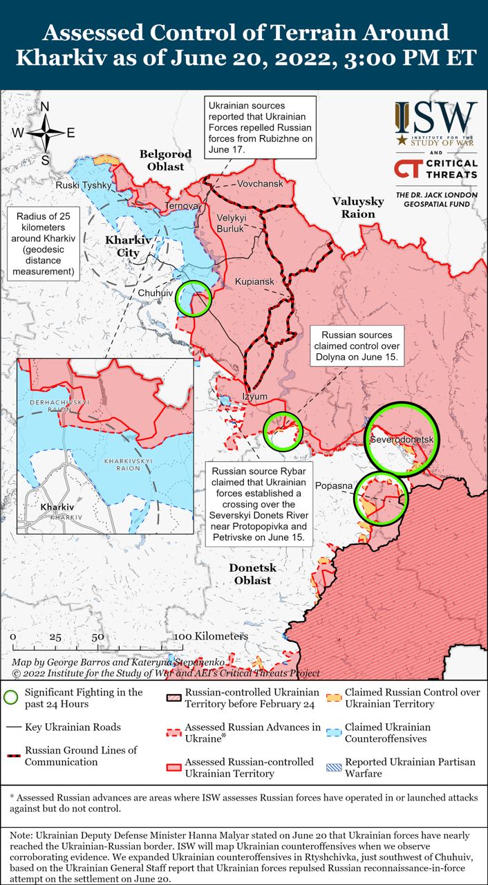 Карта боевых действий на Украине 21 июня