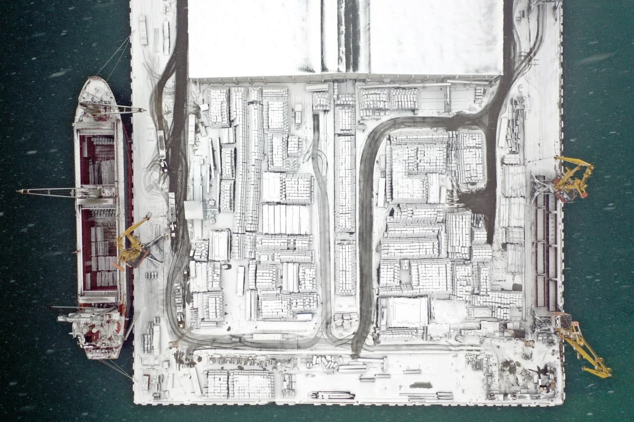 Сказочные пейзажи: смотри, как выглядит заснеженная Одесса. Фото: Администрация Одесского морского порта