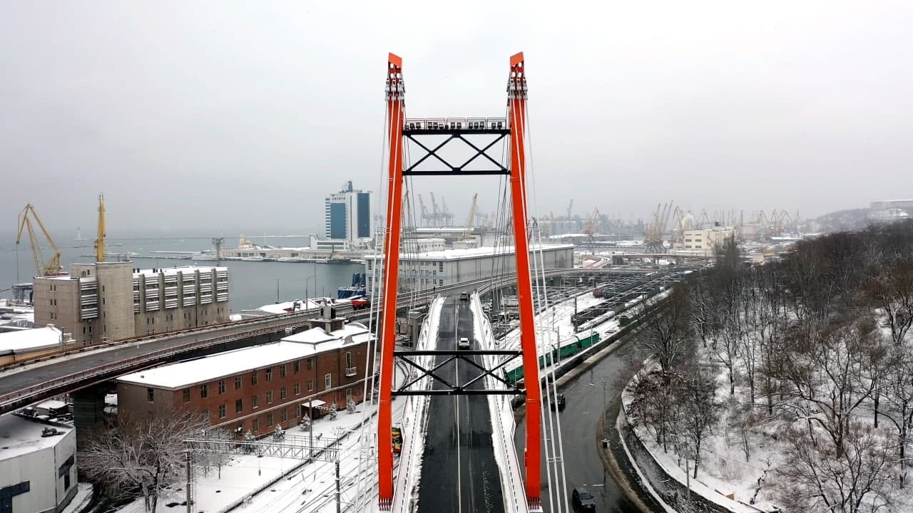 Сказочные пейзажи: смотри, как выглядит заснеженная Одесса. Фото: Администрация Одесского морского порта