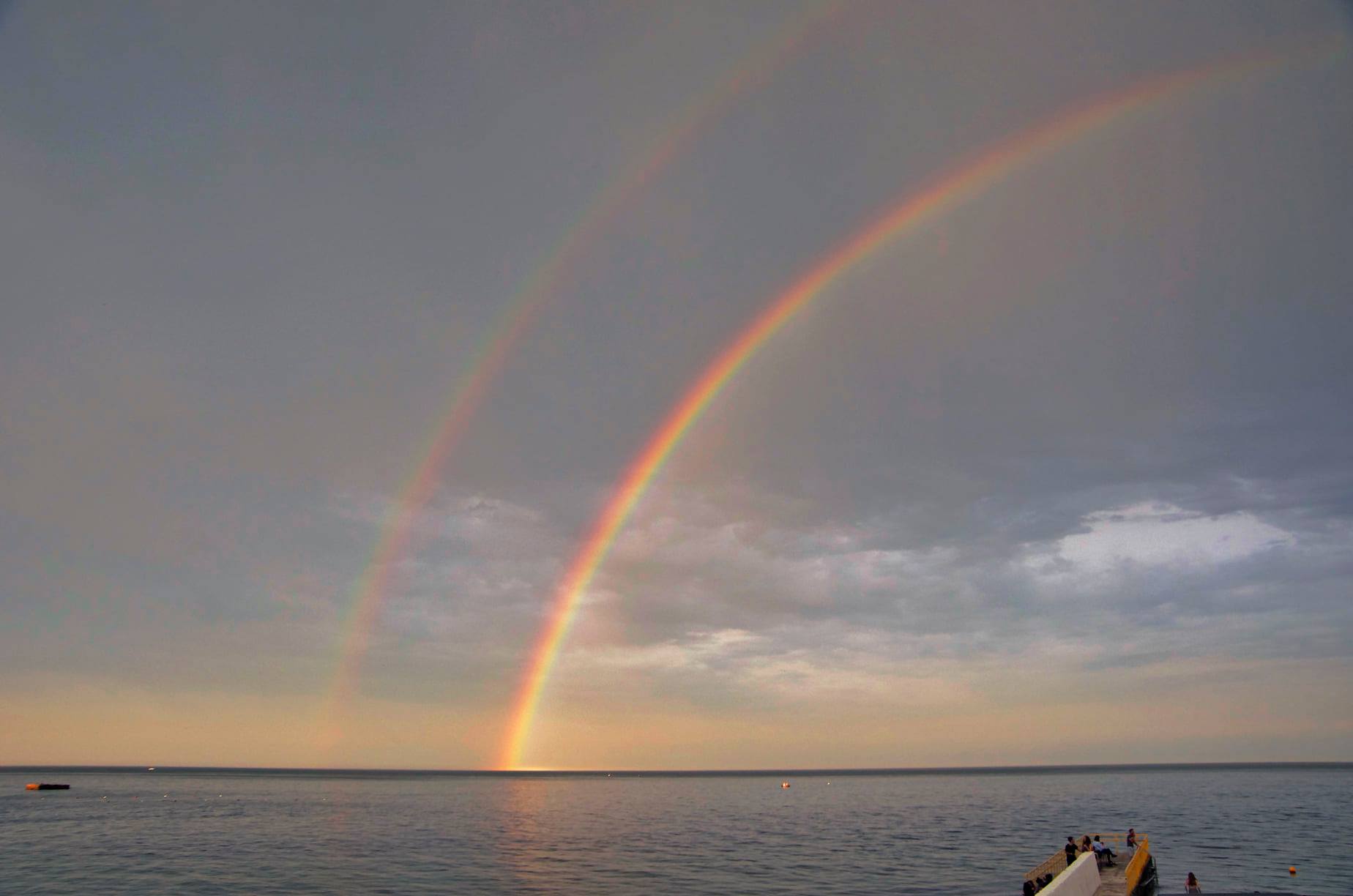 Двойная радуга в Одессе 21 июня 2021 года. Фото: Лолита Клочова