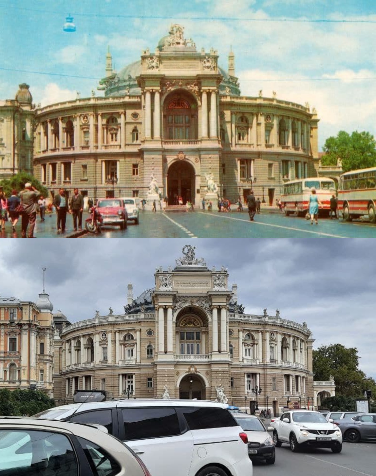 Театр оперы и Балета. 1973 - 2021 год. Фото: Р. Якименка (сверху), Марина Повертайло (снизу)