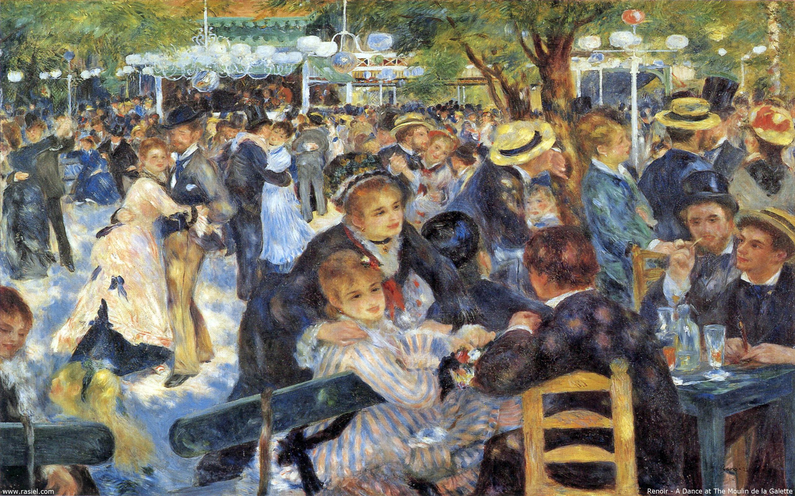 Работа Пьер Огюст Ренуара "Бал в Мулен де ла Галетт"