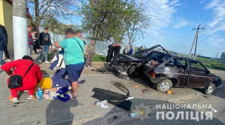 В ДТП под Одессой пострадали 4 человека: видео момента аварии. Фото: Национальная полиция
