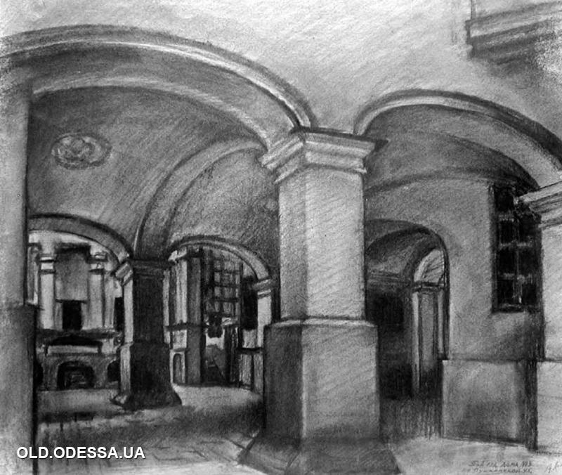 Рисунок одного из дворов на Пушкинской в 1920-х годах. Фото: Old.Odessa