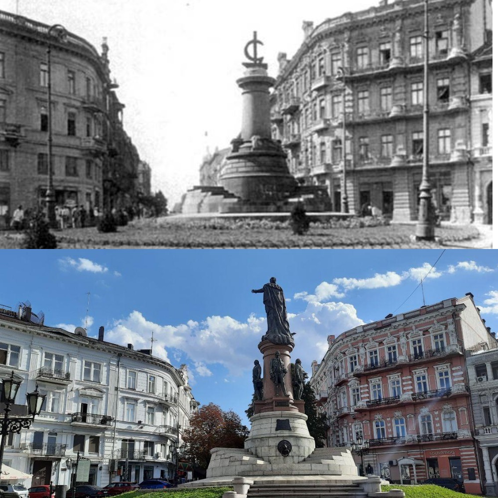 Памятник основателям Одессы. 1930-е годы  - 2020