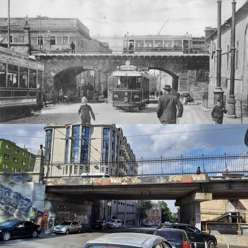 Строгановский мост. 1910-е годы  - 2020