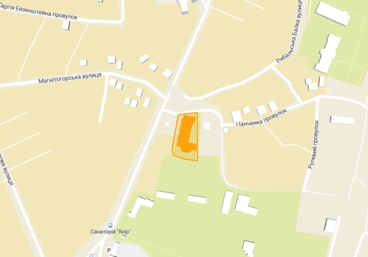 Расположение участка, где строят клубный дом. Карта: ЛУН