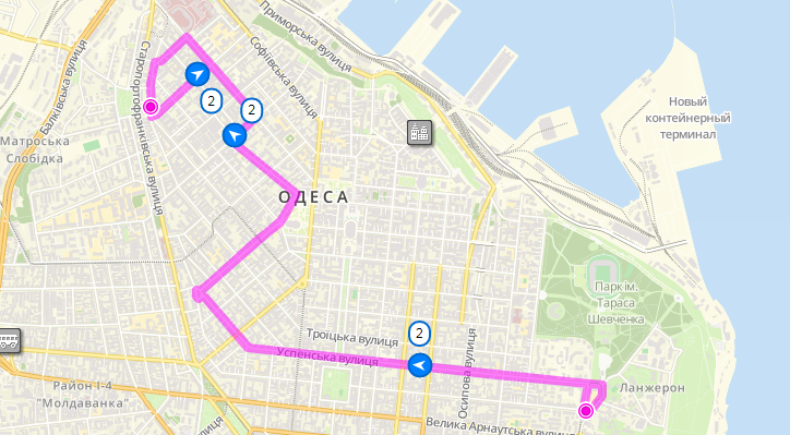 Маршрут движения троллейбуса №2. Фото: eway.in.ua