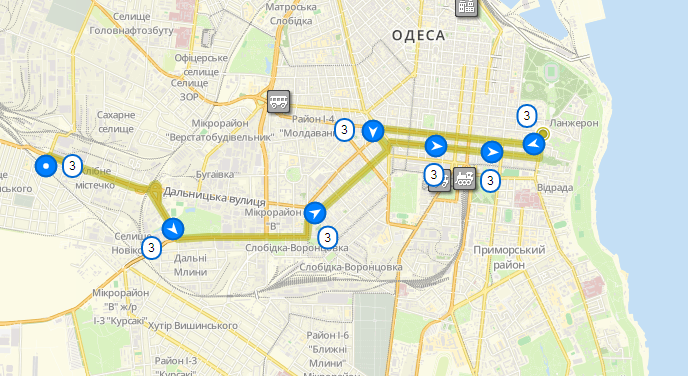 Маршрут движения троллейбуса №3. Фото: eway.in.ua