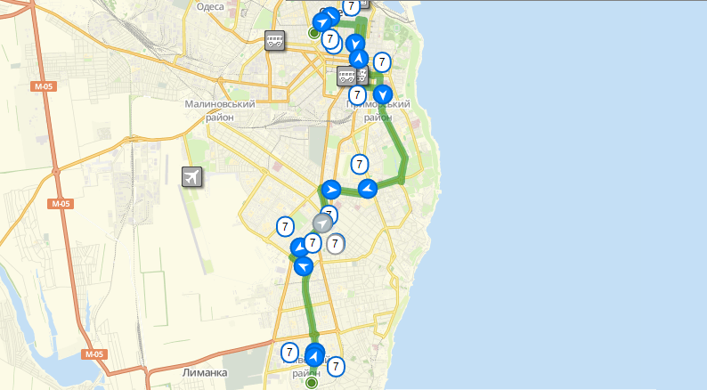 Маршрут движения троллейбуса №7. Фото: eway.in.ua