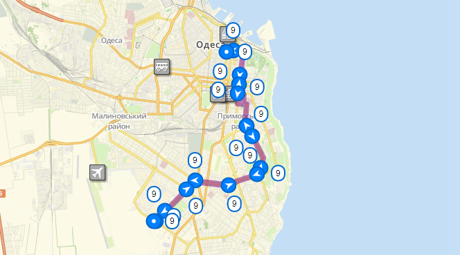 Маршрут движения троллейбуса №9. Фото: eway.in.ua