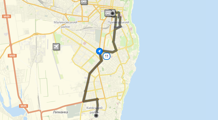 Маршрут движения троллейбуса №11. Фото: eway.in.ua