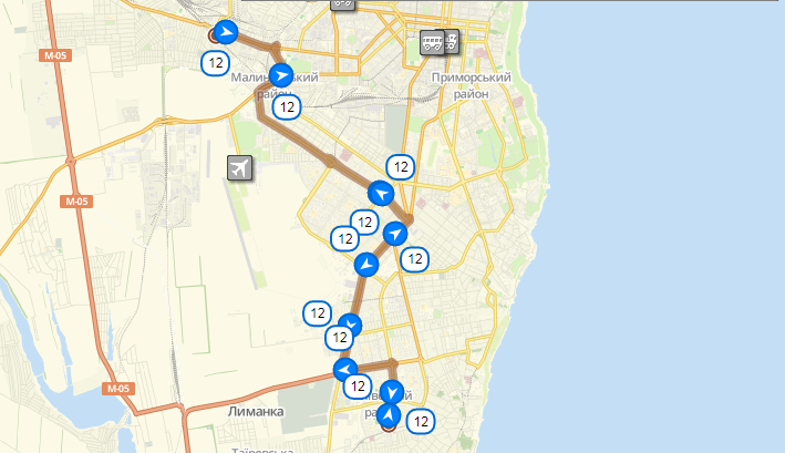 Маршрут движения троллейбуса №12. Фото: eway.in.ua